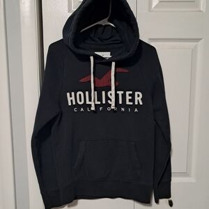 Hollister Black Hoodie with Red Logo